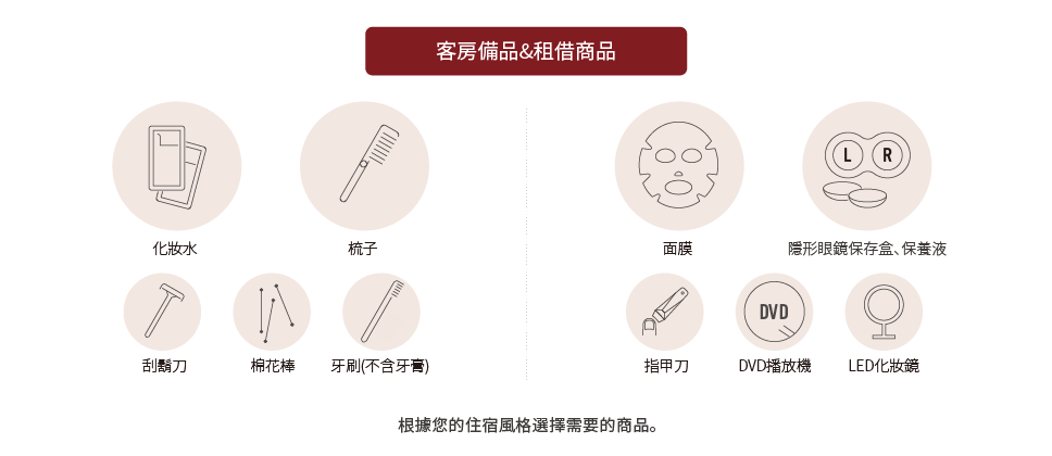 アメニティ＆レンタル商品